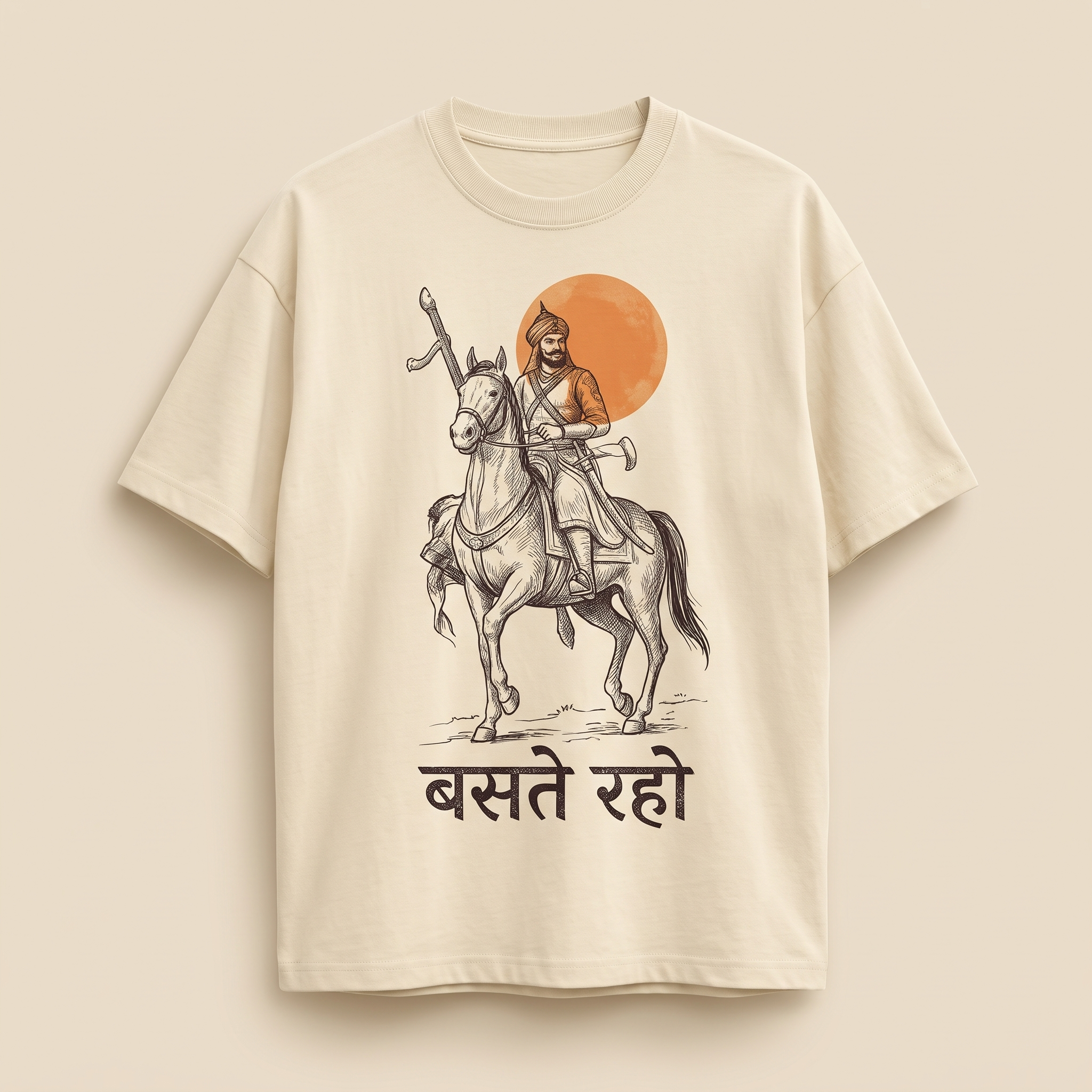 DHAGA T-shirt artwork with an illustrated rider